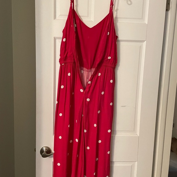 Ann Taylor LOFT Polka Dot Wide Leg Crop Jumpsuit Size Small Petite - Picture 2 of 6